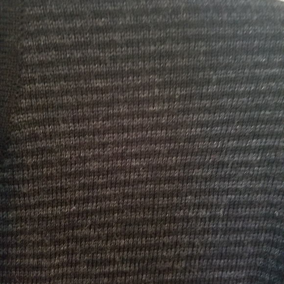 Express Black Marino Wool Sweater with Gray Stripe - Picture 2 of 3